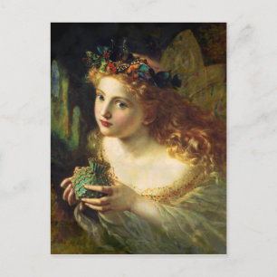 Carte Postale Prenez le visage équitable de la femme, papillons 