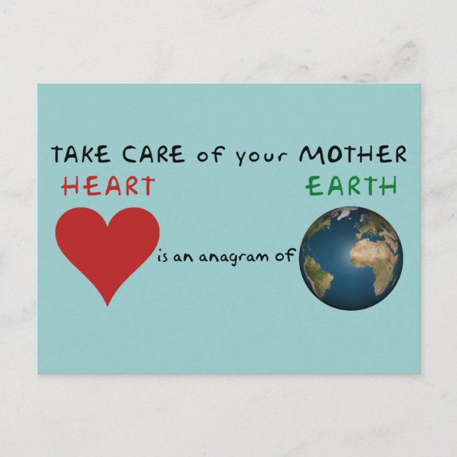 Carte Postale Prenez soin de votre mère terre (Devant)