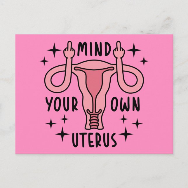 Carte Postale Prenez soin de votre propre Uterus Feminist Pro Ch (Devant)