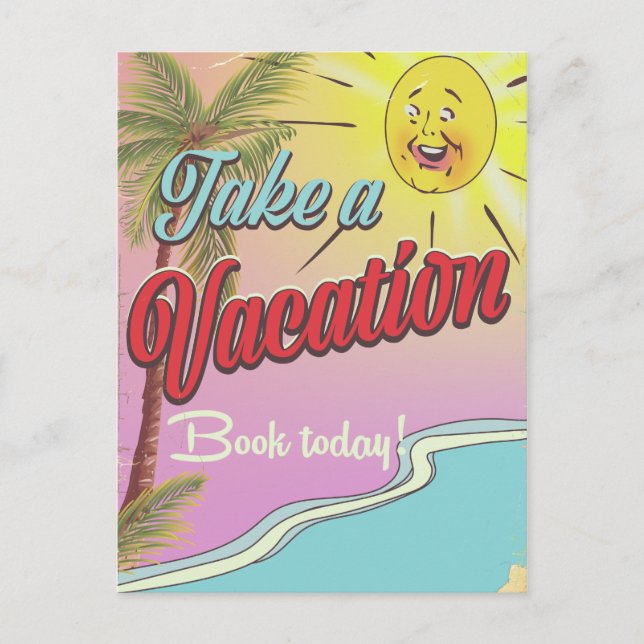 Carte Postale Prenez un livre de vacances aujourd'hui! (Devant)