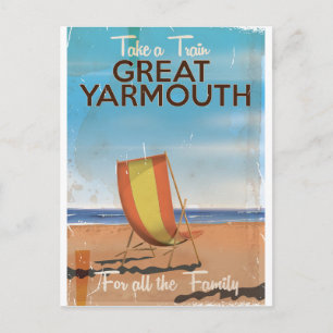 Carte Postale Prenez un train pour l'affiche de voyage de Great 