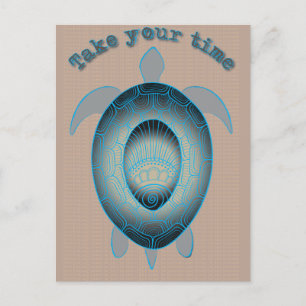 Carte Postale Prenez votre temps la tortue de mer inspiration ci