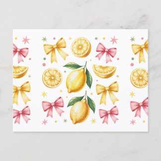Carte Postale Preppy Lemons and Ribbons Summer Vibes