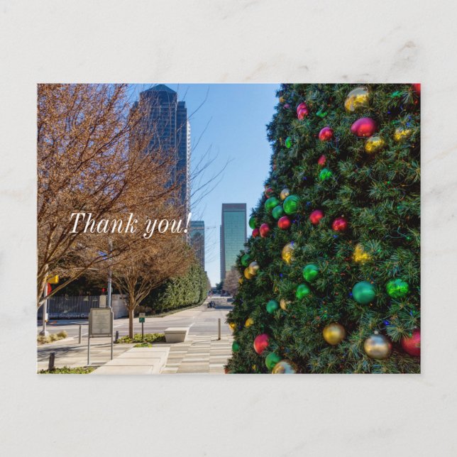 Carte Postale Près de l'arbre de Noël de Dallas Merci (Devant)
