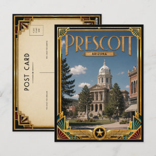 Carte Postale Prescott Arizona Art Déco Vintage Âge d'Or