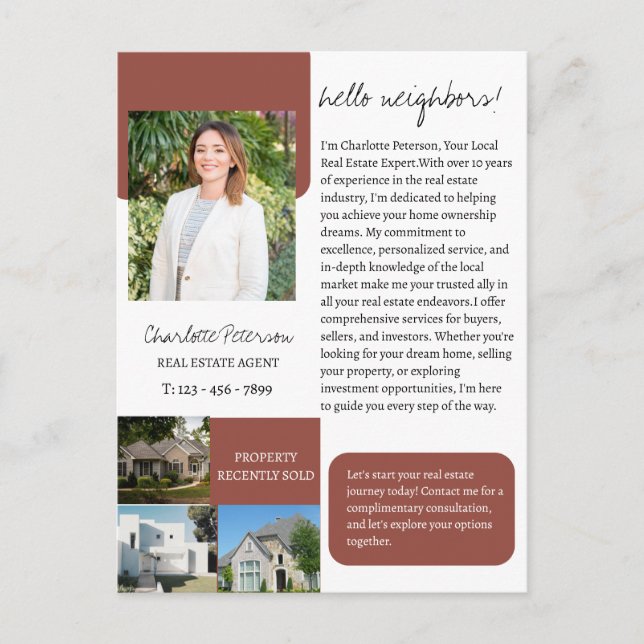 Carte Postale Présentation d'agent immobilier  (Devant)