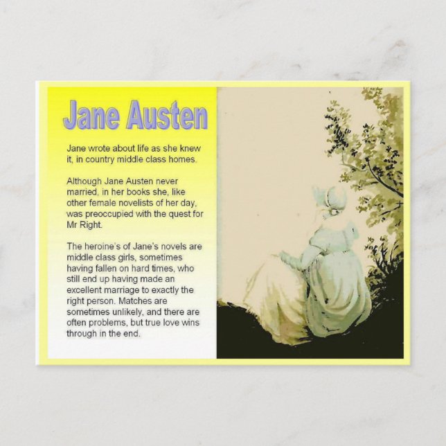 Carte Postale Présentation de Jane Austen (Devant)