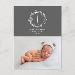 Carte Postale Présentation de la faire-part de naissance photo à