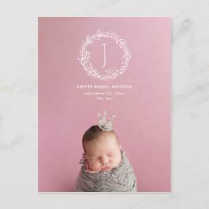 Carte Postale Présentation de l'annonce de naissance par photo d