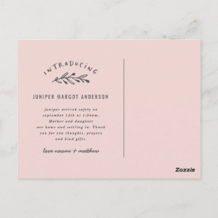 Carte Postale Présentation du faire-part de naissance photo de b