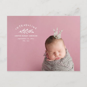 Carte Postale Présentation du faire-part de naissance photo de b