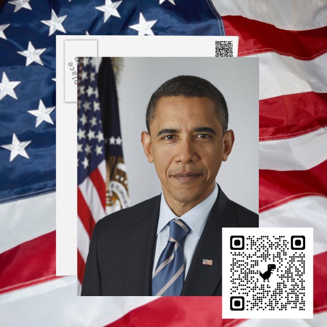 Carte Postale Président Barack Obama 1er mandat Portrait officie (President Barack Obama 1st Term Official portrait Postcard)