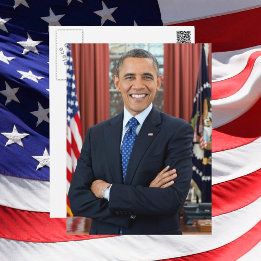 Carte Postale Président Barack Obama 2ème mandat Portrait offici