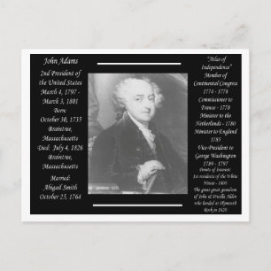 Carte Postale Président John Adams