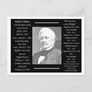 Carte Postale Président Millard Fillmore