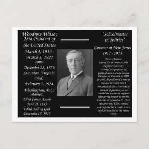 Carte Postale Président Woodrow Wilson