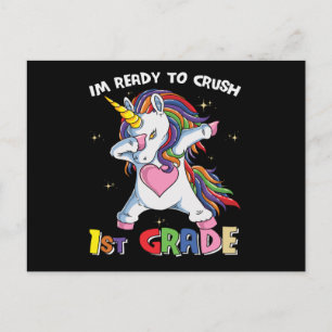 Carte Postale Prêt à déchirer la 1re année Licorne mignonne pour