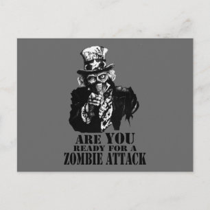Carte Postale Prêt Pour L'Attaque Zombie