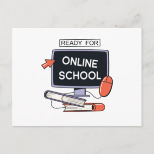 Carte Postale Prêt pour l'école en ligne