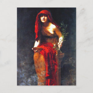 Carte Postale Prêtesse de Delphi ~ Collier Peinture d'art