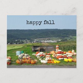 Carte Postale pretty fall pumpkin farm post card