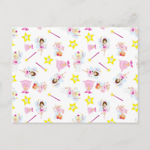 Carte Postale Pretty Tooth Fairy Magic Wand White Teeth