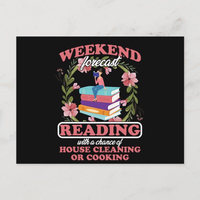 Carte Postale Prévision de fin de semaine I Love Livres (Devant)