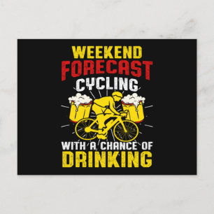 Carte Postale Prévision du week-end Cyclisme Bière Boire Vélo