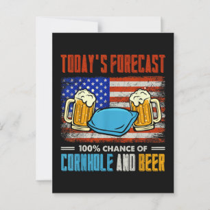 Carte Postale Prévisions d'aujourd'hui Cornhole Et Bière