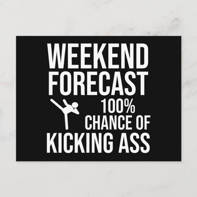 Carte Postale Prévisions de week-end - 100 % de chances de déchi (Devant)