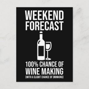 Carte Postale Prévisions de week-end - 100% de chances de vinifi