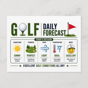 Carte Postale Prévisions météo drôles de golf