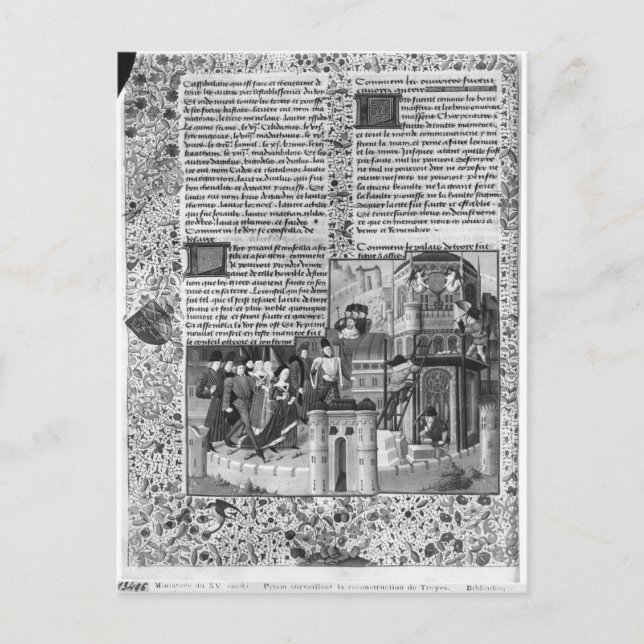 Carte Postale Priam regarde la reconstruction de Troy (Devant)