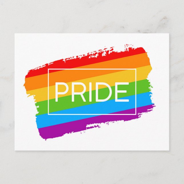 Carte Postale Pride Brushstroke Rainbow (Devant)