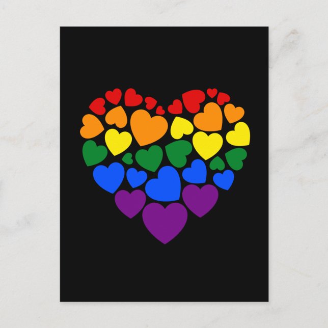 Carte Postale Pride- gay arc-en-ciel coeur de l'amour (Devant)