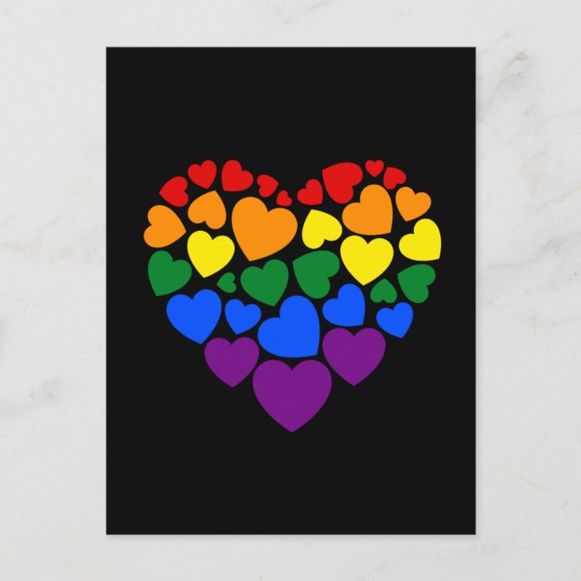 Carte Postale Pride- gay arc-en-ciel coeur de l'amour (Devant)