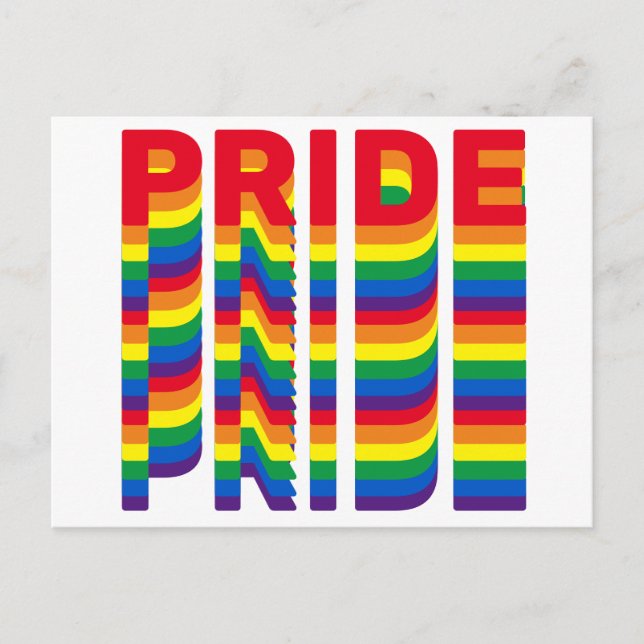 Carte Postale Pride lgbt lgbtq queer gay rainbow couleurs rétro (Devant)