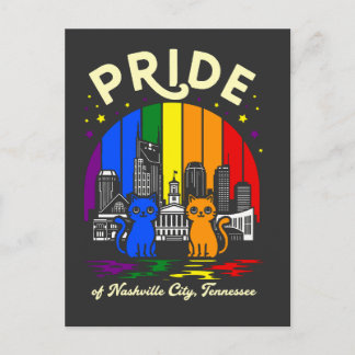 Carte Postale Pride of Nashville City Tennessee Cats Rainbow Fla
