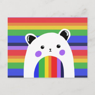 Carte postale Pride Panda Rainbow