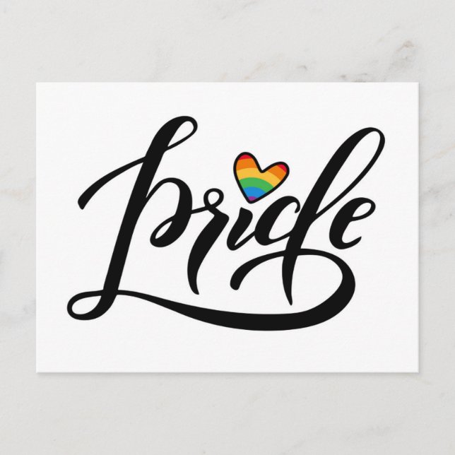 Carte Postale Pride Script Heart (Devant)