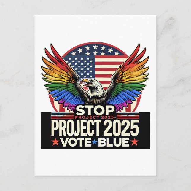 Carte Postale Pride - Stop Project 2025 - Vote Blue (Devant)