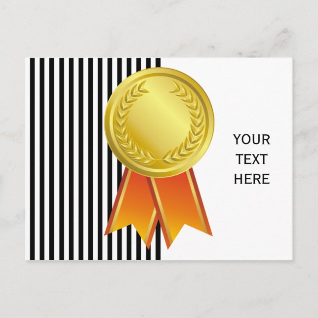 Carte Postale PRIER RIBBON or I + votre backgr. & texte (Devant)