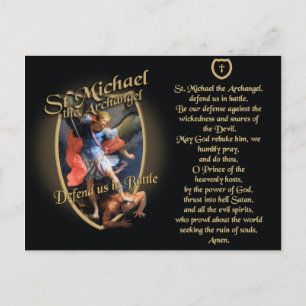 CARTE POSTALE PRIÈRE À SAINT MICHAEL L'ARCHANGEL