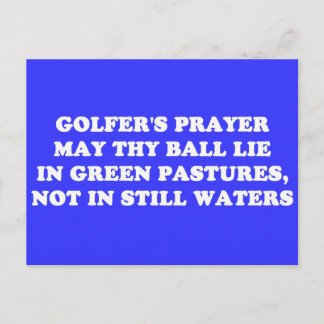 CARTE POSTALE PRIÈRE DE GOLFER