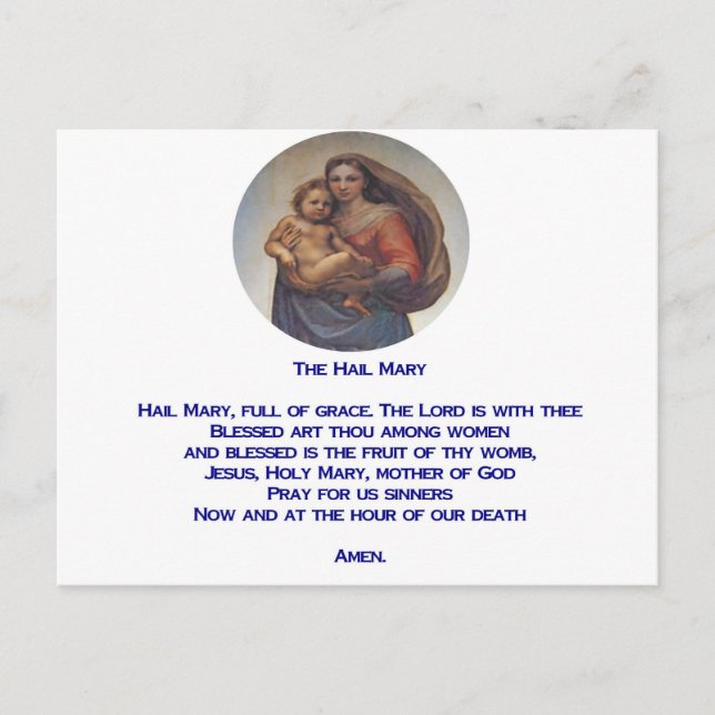 Carte Postale Prière de Hail Mary (Devant)