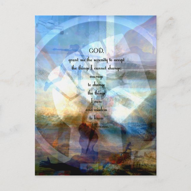 Carte Postale Prière De Sérénité Avec Art Motivationnel Inspiran (Devant)