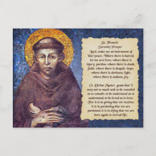 Carte Postale Prière de Sérénité de Saint François