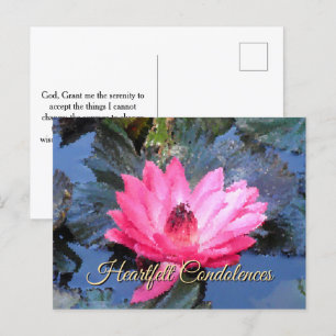 Carte Postale Prière de sérénité florale rouge bleu vert violet