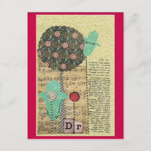 Carte Postale Prière du médecin pour les femmes, Art juif hébreu