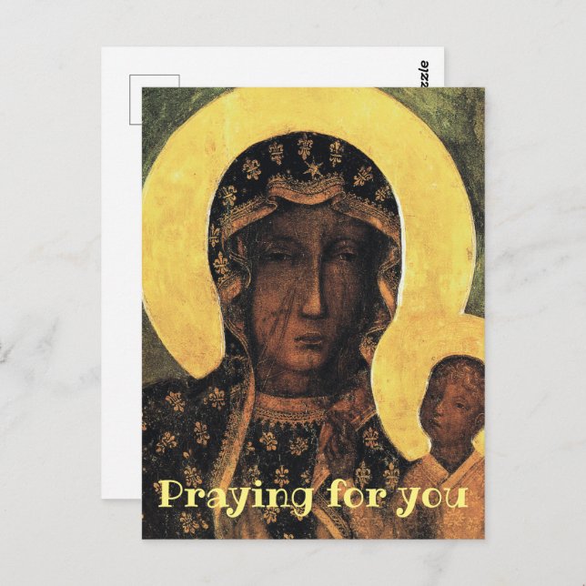 Carte Postale Prière pour vous Catholique Prière Black Madonna I (Devant / Derrière)